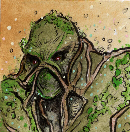 Swamp Thing - Watercolor Trading Card